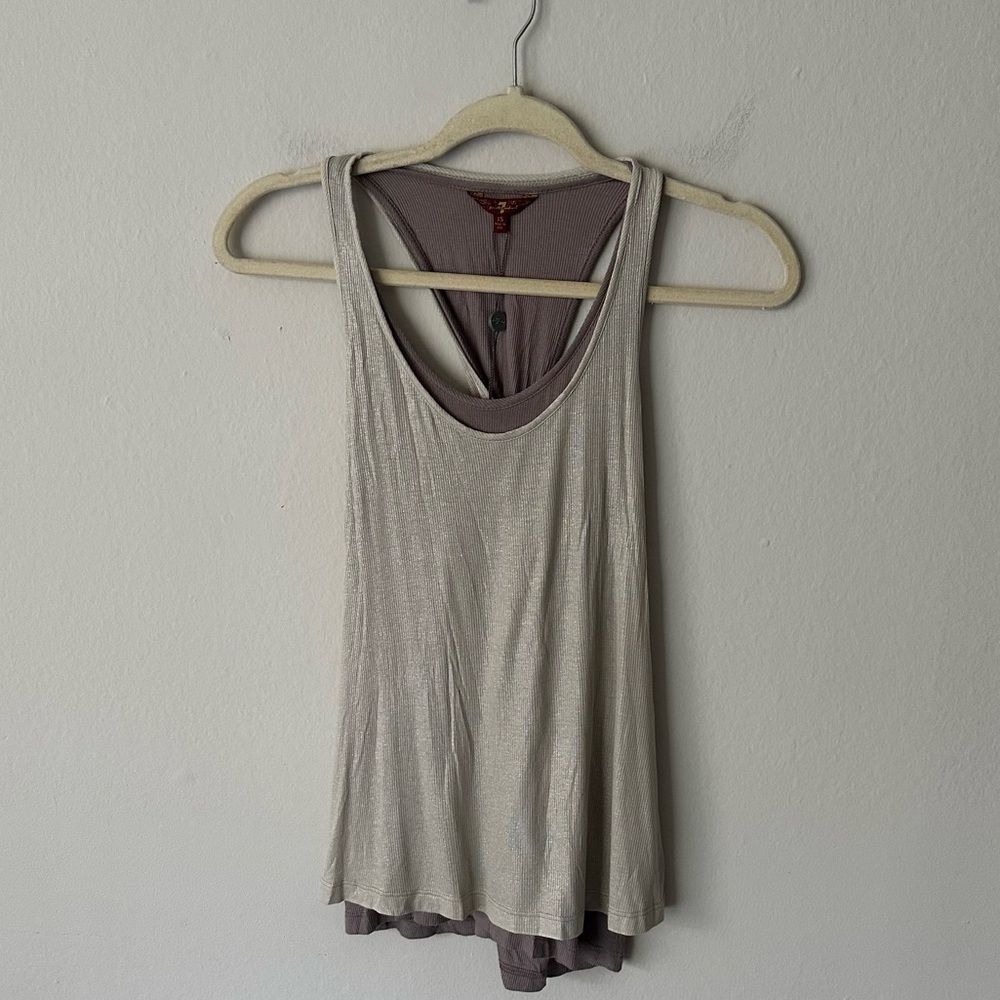 7 For All Mankind Racer Twist Layered Tank- Size XS NWT